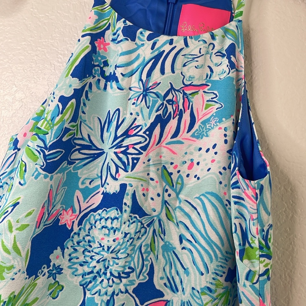 NWT Lilly Pulitzer Blue and Green Floral Romper size 00 - Picture 3 of 11